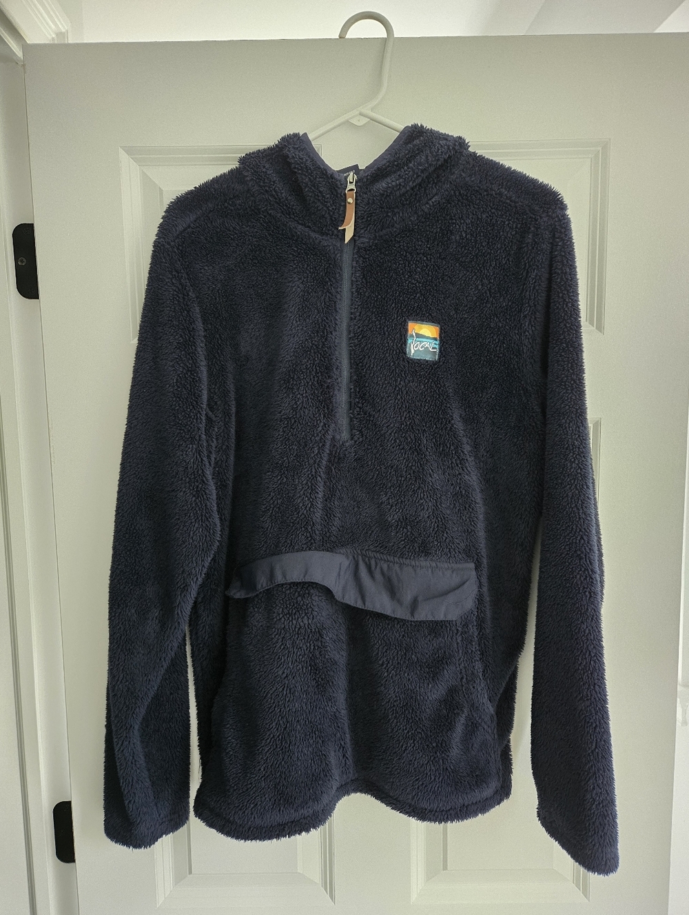 Local, Lake George Navy Sherpa Hoodie- Medium